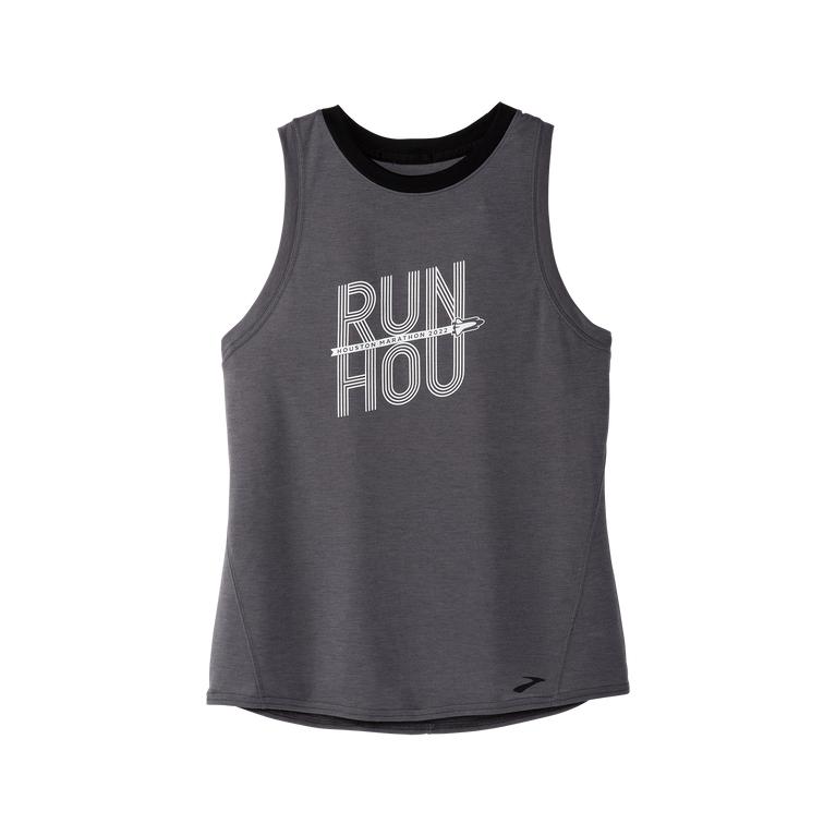 Brooks Women's HOUSTON22 DISTANCE GRAPHIC Running Tank Top - Shadow Grey/Run HOU - Canada (XPKEF-936